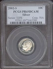 2002-S Proof Roosevelt Dime Silver PCGS PR69 DCAM