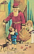 A "Viva St Nicholas " Imported Christmas Holiday Greetings Postcard - X-166