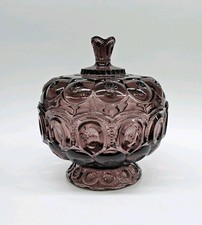 Moon And Star Glass XL Short Amethyst Purple Compote Candy Dish