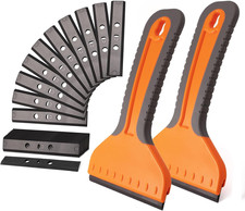 4-Inch Plastic Razor Blade Scraper, 2 PCS Big Blade Paint Scraper Sticker Remove