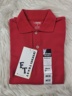 French Toast Boys' Moisture Kid Shield Sport Polo Shirt, Red M(8)