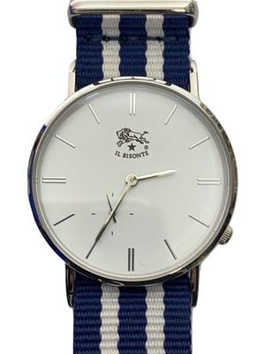 IL BISONTE Quartz Watch Analog white Navy SS