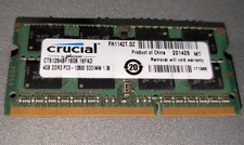 Crucial 4GB DDR3 1600MHz PC3-12800 Laptop RAM SODIMM 1.35V CT51264BF160B