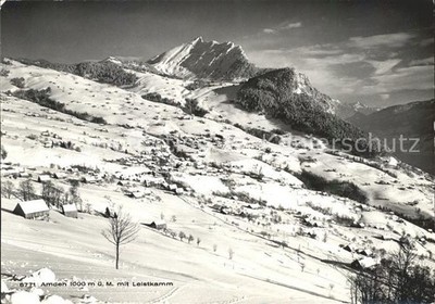Amden Walensee SG Panorama mit Leistkamm Wintersportplatz