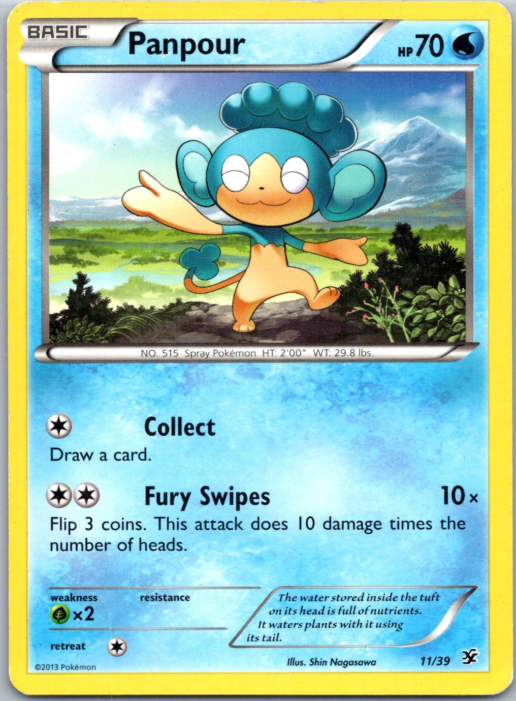 Panpour 11/39 Kalos Starter Set Pokemon Lightly Played
