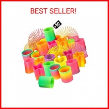 Rainbow Spring Toy Assortment 50 Pack Mini Plastic Coil Spring Toy  Bright Co