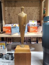 Vintage Award Trophy Gold Statue Figure Minimalist MCM 11.5 Rare