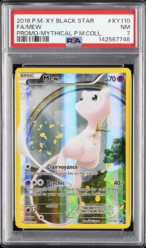 2016 POKEMON XY PROMO MYTHICAL POKEMON COLLECTION #XY110 FULL ART/MEW PSA 7