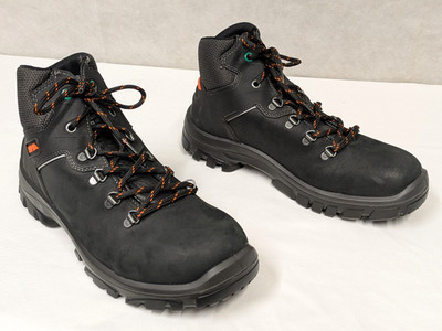 EMMA Amazone schwarz Leder maximaler Schutz Stahlkappe Sicherheit Arbeitsstiefel UK 9