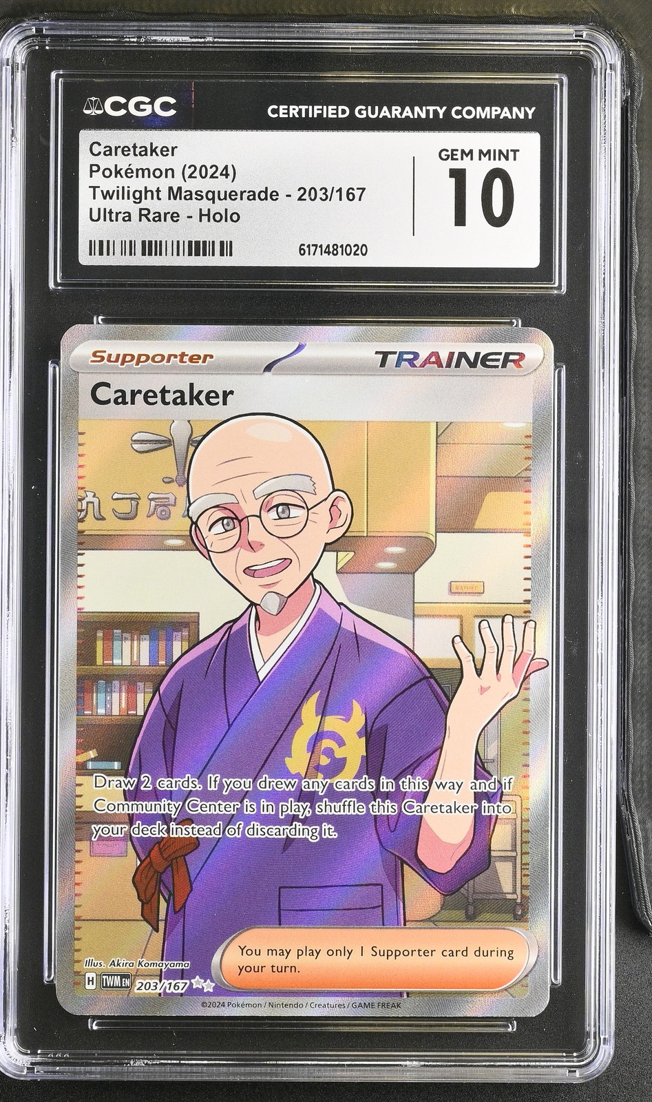2024 Twilight Masquerade Pokemon Caretaker CGC 10 203/167