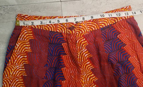 Sika x Anthropologie Abstract Wide Leg Trousers Pants Orange Womens Sz 6 $198 - Picture 5 of 7