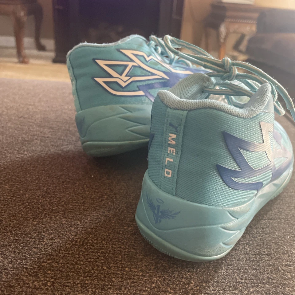 Zapatillas deportivas juveniles PUMA Melo Roty LaMelo Ball 2c para niños azules, talla 2 Foto 2 de 3