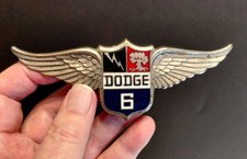 Original Dodge Brothers Victory Six Winged Enamel Radiator Badge Emblem 1928-29