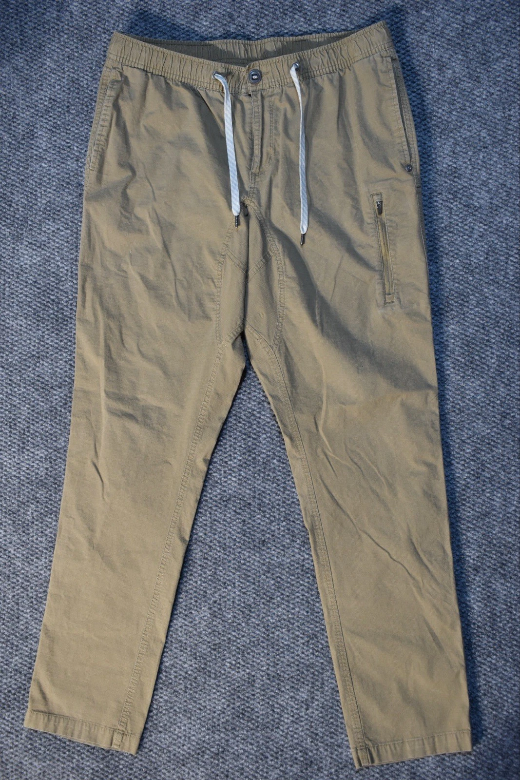 Vuori Pants Mens XL Beige Ripstop Climber Hike Outdoor Stretch Zip Pocket 32x32
