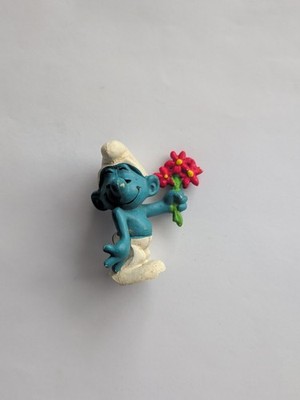 Smurf Smurf HTF Original Schleich In Love Flowers 20044 Peyo Vintage 