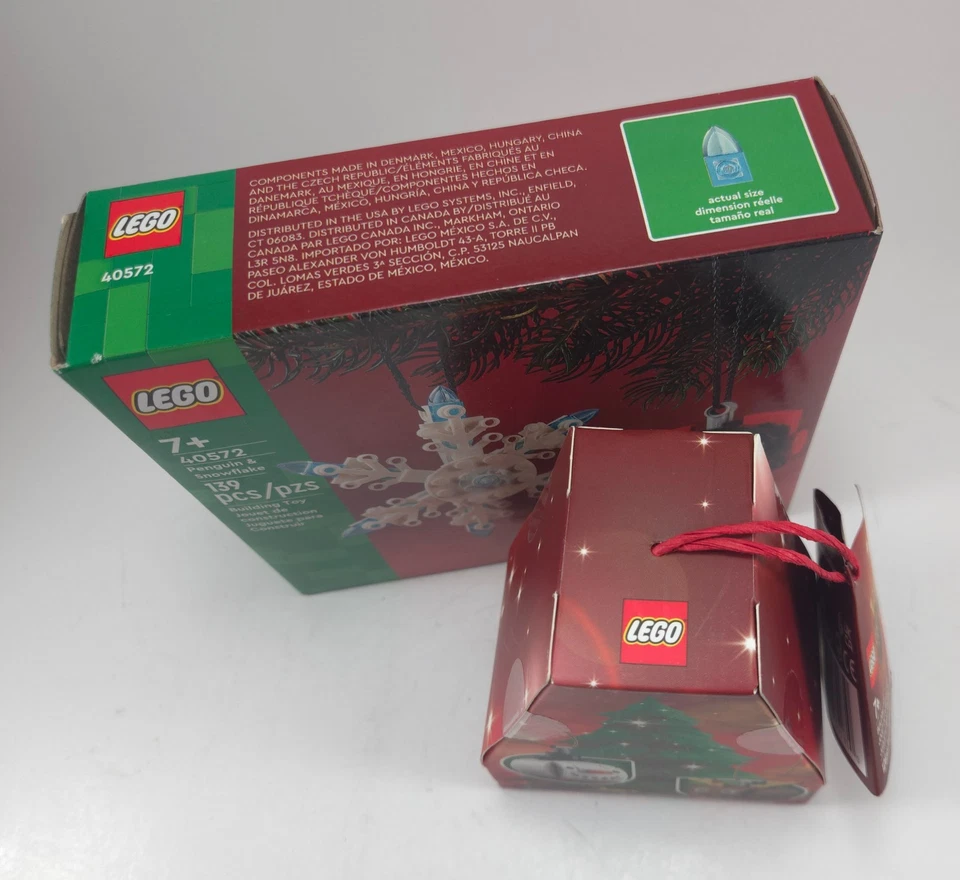 LEGO Christmas Ornament Lot 40572 Penguin & Snowflake, 854050 Snowman & Deer NEW - Image 4 of 4