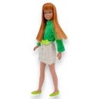 Skipper Doll #950 Red Titian Velvet Lace Dress Lime Green Flats 1730 1964 Mattel