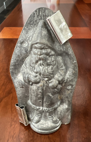 ATQ. 19th 20th CENTURY GERMAN FATHER CHRISTMAS SANTA CHOCOLATE MOLD TINNED STEEL