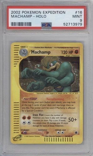 Machamp 2002 Pokemon Expedition 16/165 Holo Rare PSA 9
