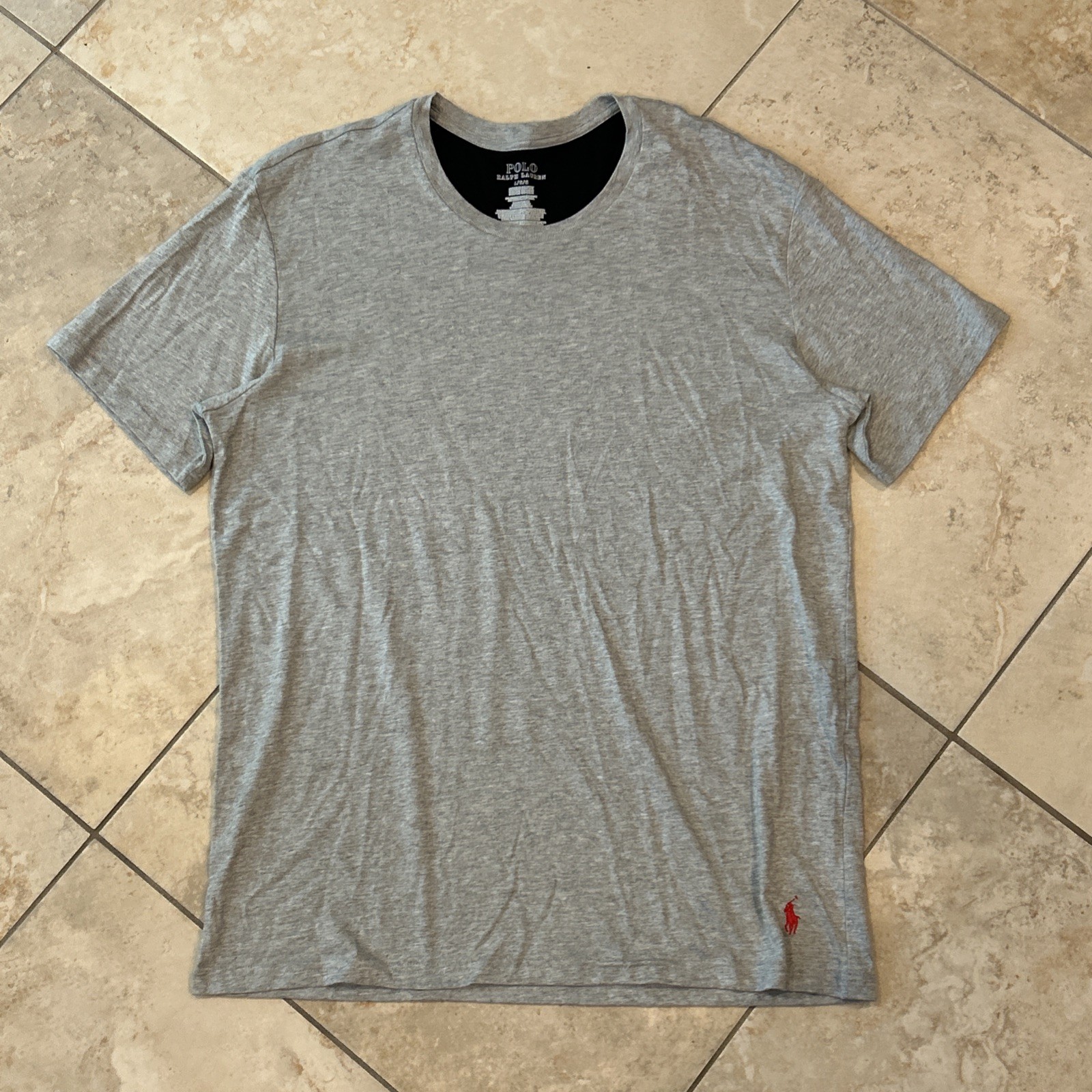 Polo Ralph Lauren Shirt Men L Heather Grey Supreme Comfort Short Sleeve Sleep thumbnail 2