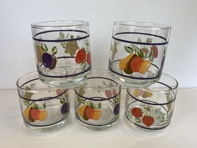 5 Corning Corelle 1980's Abundance pattern 6 oz Juice Glasses