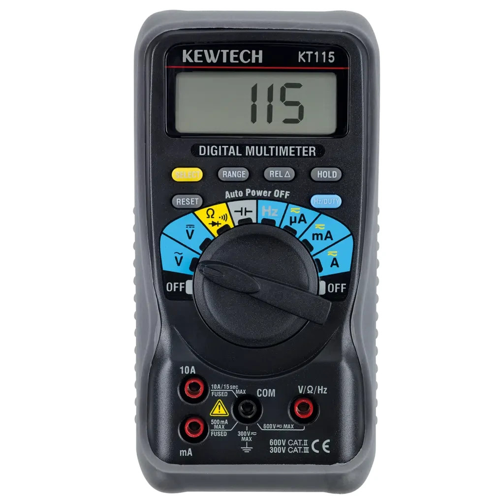 Kewtech KT115 Digital Multimeter 600V 10A AC/DC Voltage Tester Electrician