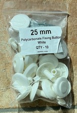 Polycarbonate Roof Sheet Fixing Buttons White Pack Of 10 for 25mm Thick Sheets
