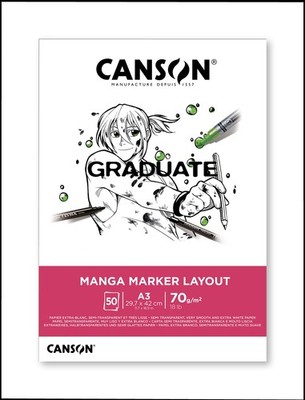 Graduate   Manga Marker Layout   Block mit 50 Blatt   A370 g/m², weiß
