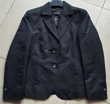 Windsor BERNIE'S Black Jacquard Paisley Blazer Jacket Women Size 38 Tailored