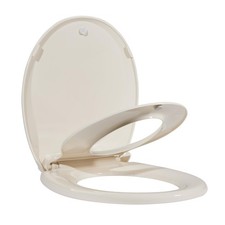 Toilet Seat with Built in Toddler Seat Elongated Slow Close Lid Magnetic Closure