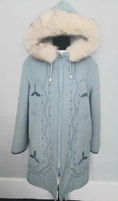1970s Hudson's Bay Pure Virgin Wool Embroidered Hooded Winter Coat