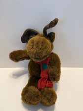 Marty the Moose Plush Russ Berrie Co. Red Green Scarf Vintage