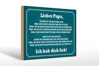 Holzschild Spruch 20X30 Cm Lieber Papa, Ich Hab Dich Lieb Deko Schild