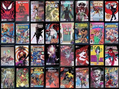 Comic Book Mystery Lot 25/50/100/200 Mixed Marvel DC VF+/NM No Duplicates Bulk