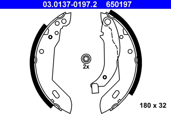 ATE Bremsbackensatz 03.0137-0197.2 FüR CitroËN 7C N3 309 741A 7A 3C N5 306 N2 7D-image