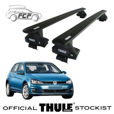 Thule Black WingBar Evo Roof Bar Set fit VW Golf Mk.7 Hatchback 13-20