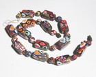MILLIEFIORE GLASS NECKLACE VINTAGE VENETIAN RARE RECTANGLE MURANO REPAIR 16"