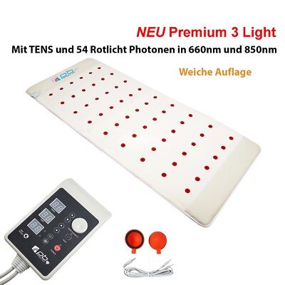 Frequenzmatte Premium 3 Light 54 Rotlicht 660nm 850nm, weicher Auflage mit TENS