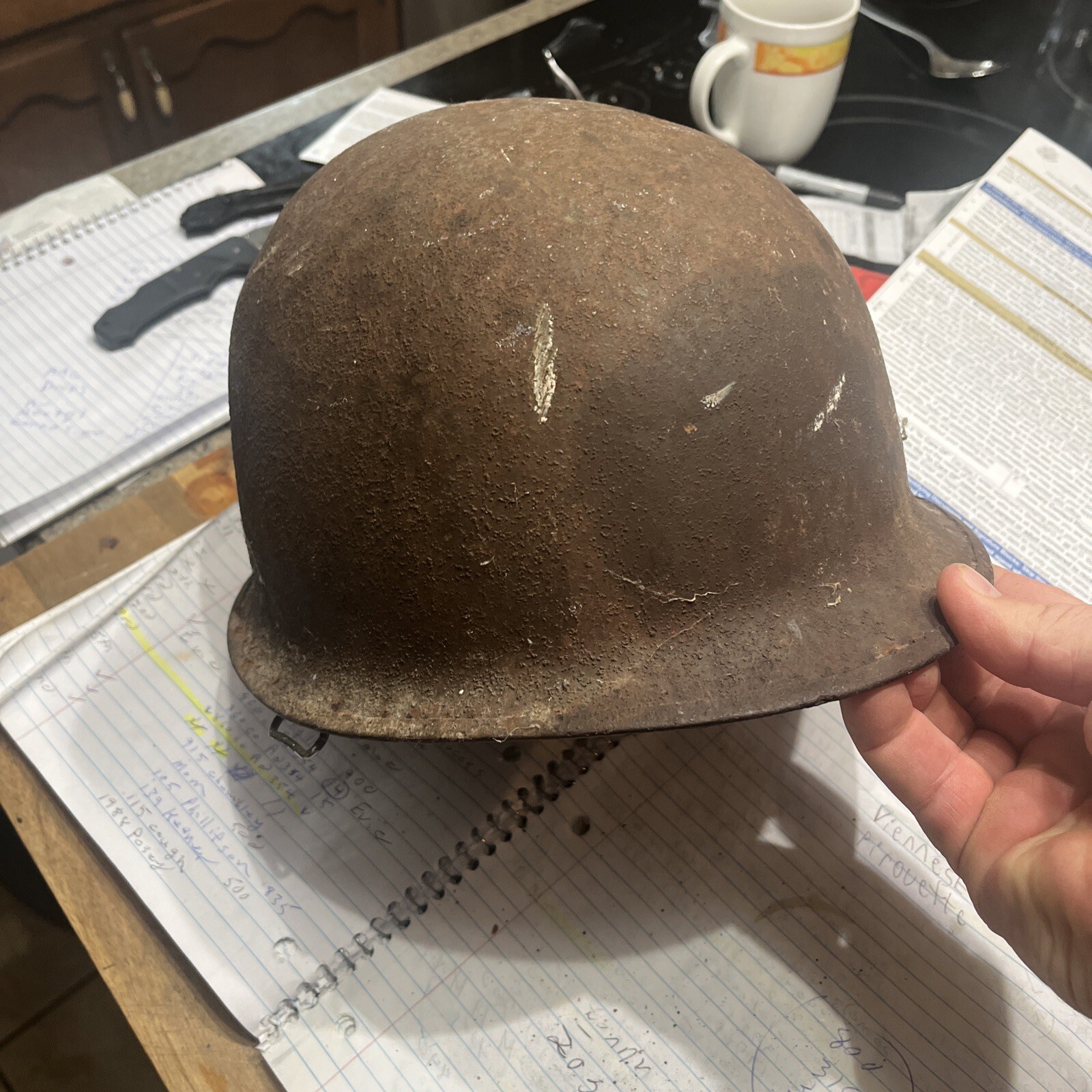 vintage military steel helmet 
