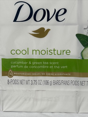 Paquete de 8 barras de belleza para el cuidado de la piel Dove humedad fresca pepino y té verde 3,75 oz. - Imagen 2 de 8