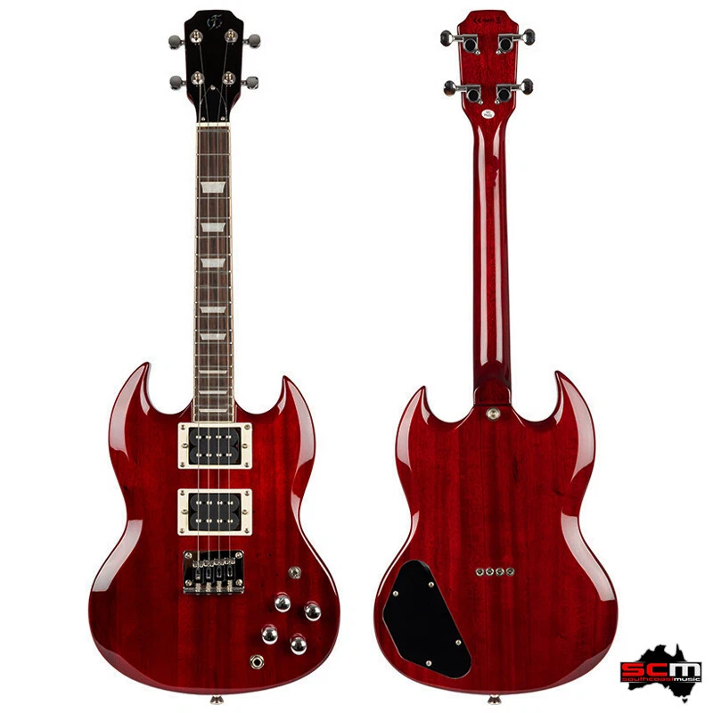 Flight Pioneer Solid Body SG Electric Ukulele with Gig Bag and Pro
