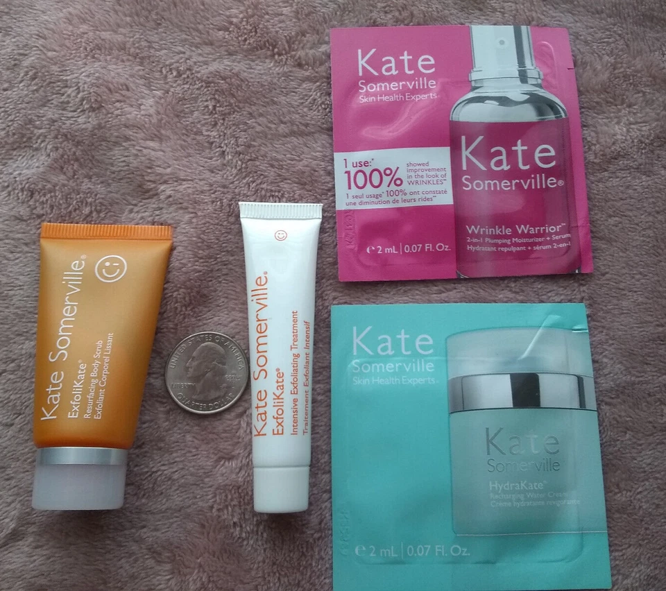KATE SOMERVILLE Cuidado de la Piel MUESTRAS DE VIAJE Paquete Lote ExfoliKate, HydraKate, Arruga Foto 3 de 4