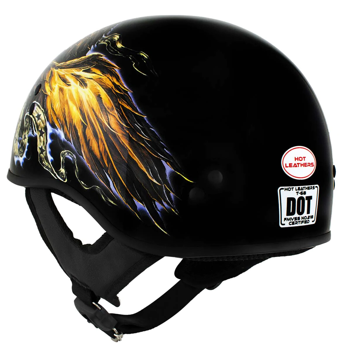 Hot Leathers 1028 DOT Approved 'USA Eagle' Motorcycle Skull Cap