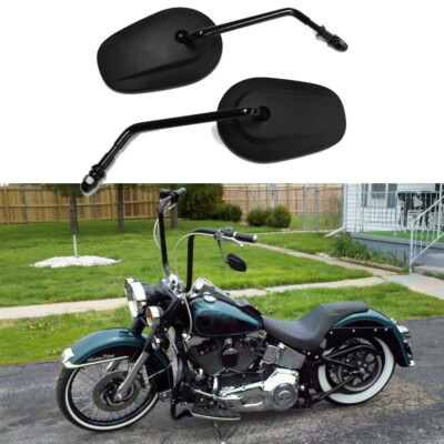 Paire De Rétroviseurs D'occasion Harley-Davidson, Noir Mat, Modèle D'origine, Pour Customisation Ou Remplacement