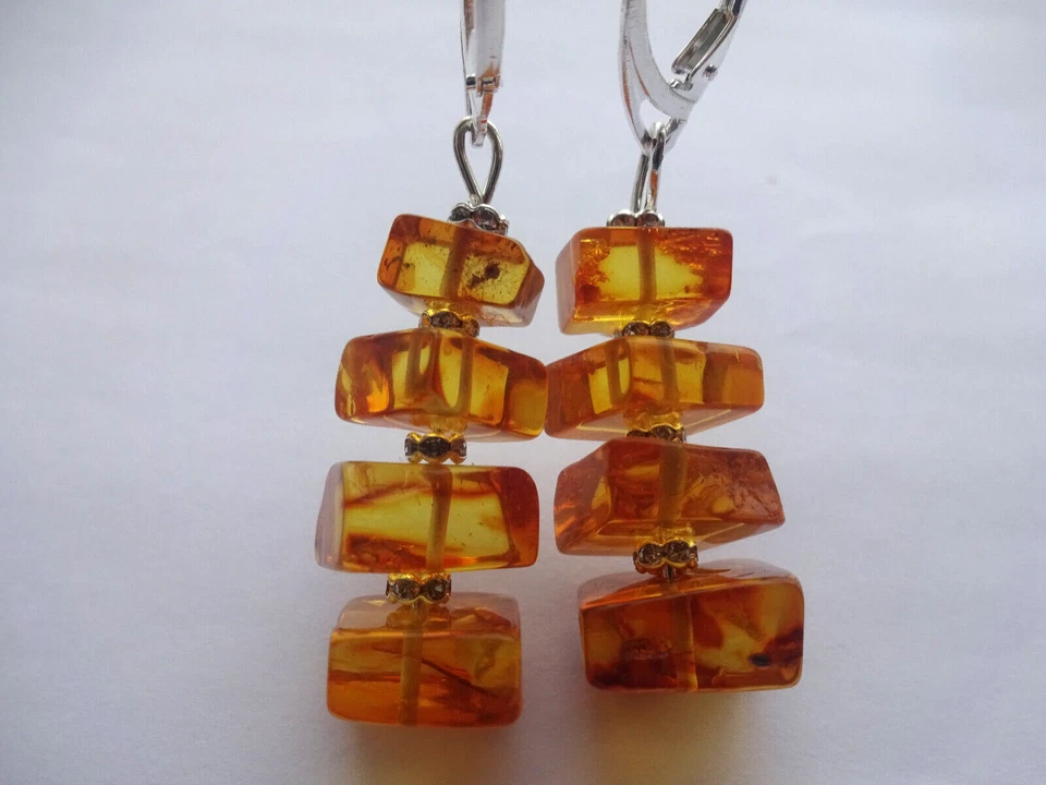 BRINCOS GENUÍNOS de âmbar feitos à mão - Imagem 2 de 4