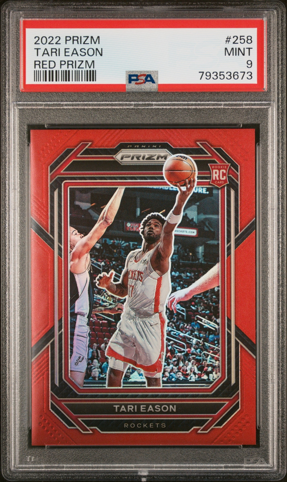 2022 Panini Prizm Tari Eason #258 PSA 9 Red Prizm Rookie /299 Rockets