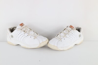 Vintage 90s Converse Mens 10 Distressed Spell Out Leather Shell Toe Shoes White