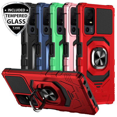For Lively Jitterbug Smart4 Case Ring Magnetic Support Stand +Tempered Glass