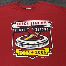 St Louis Cardinals Shirt Busch Stadium 2005 Adidas Vintage Short Sleeve Men XL