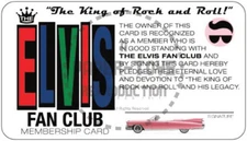 ELVIS FAN CLUB MEMBERSHIP CARD